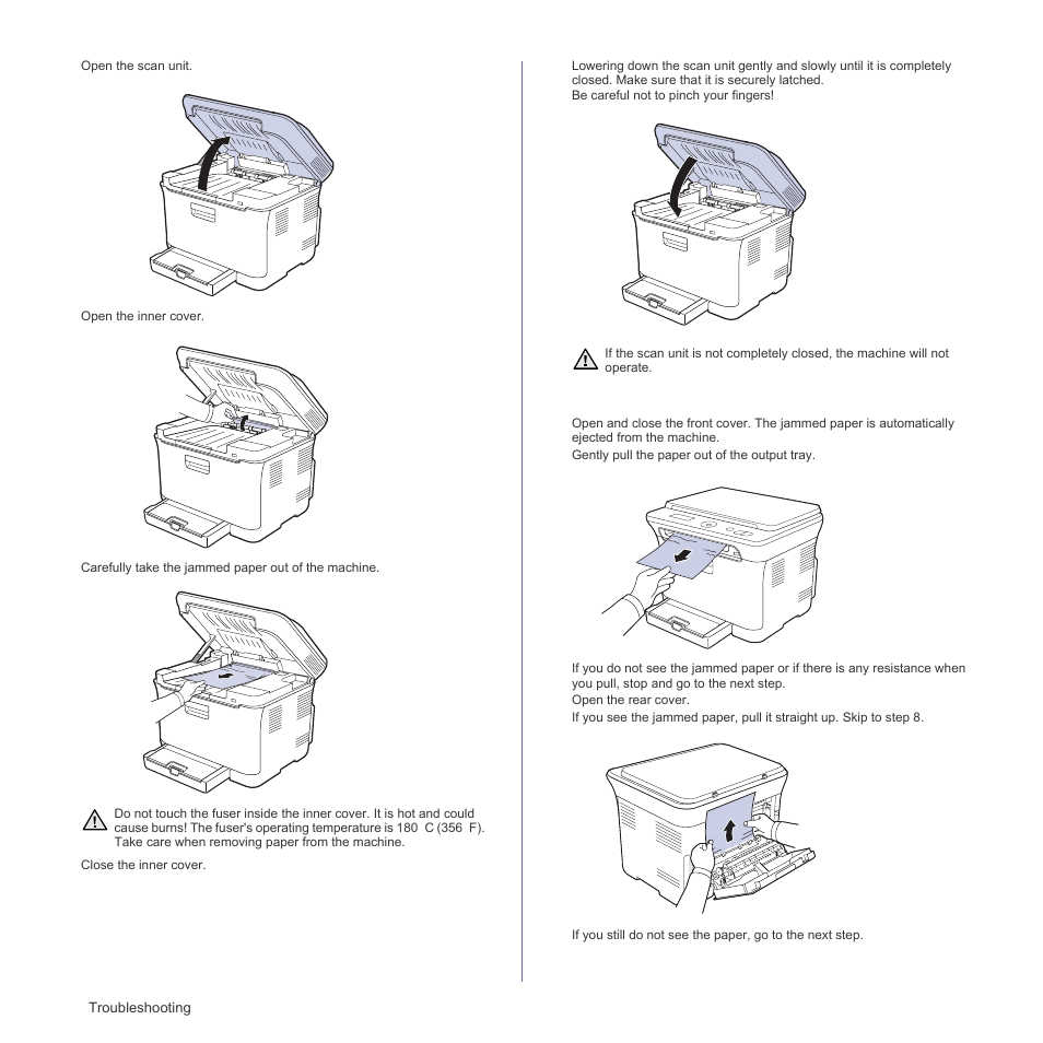 In the paper exit area, In the paper exit area" on | Samsung CLX-3175FN User Manual | Page 150 / 218