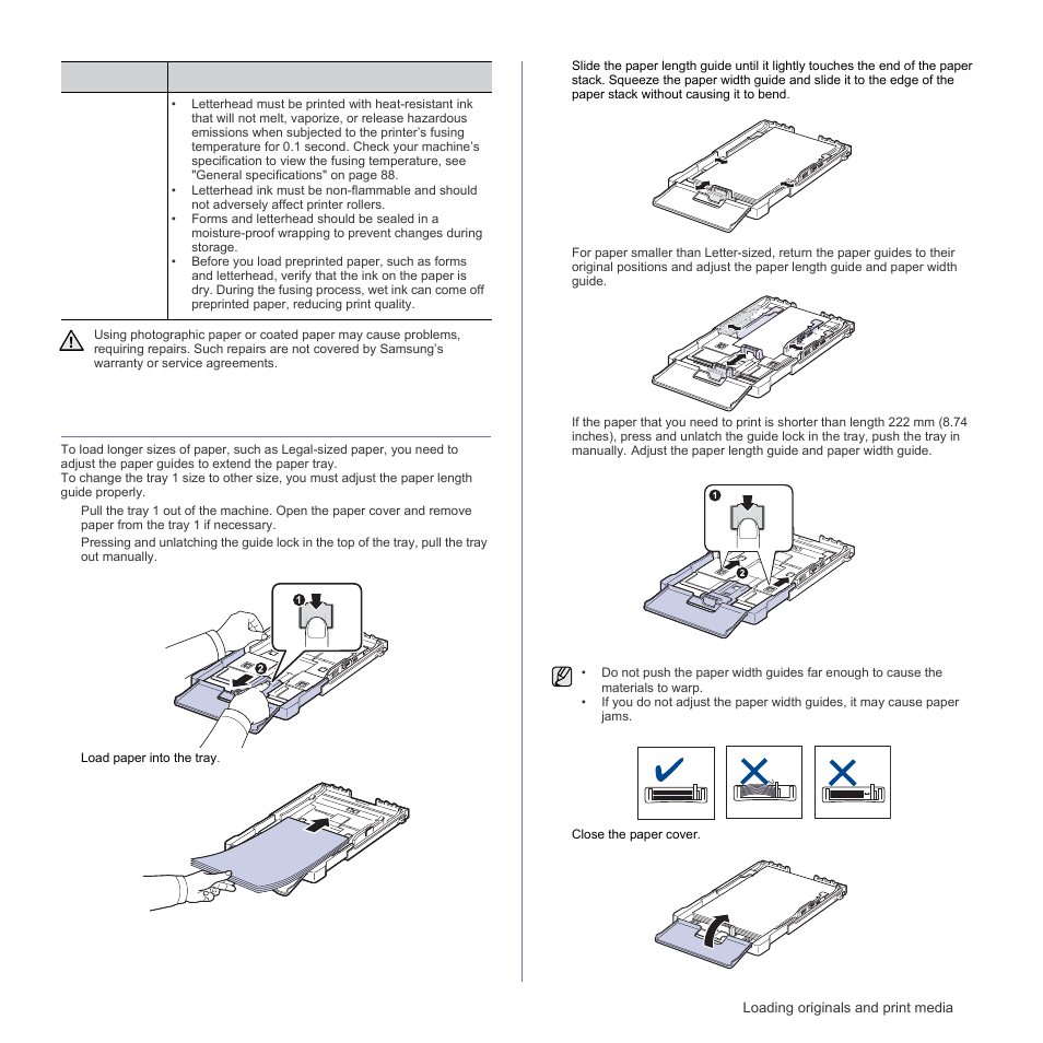 Changing the size of the paper in the paper tray | Samsung CLX-3175FN User Manual | Page 41 / 218