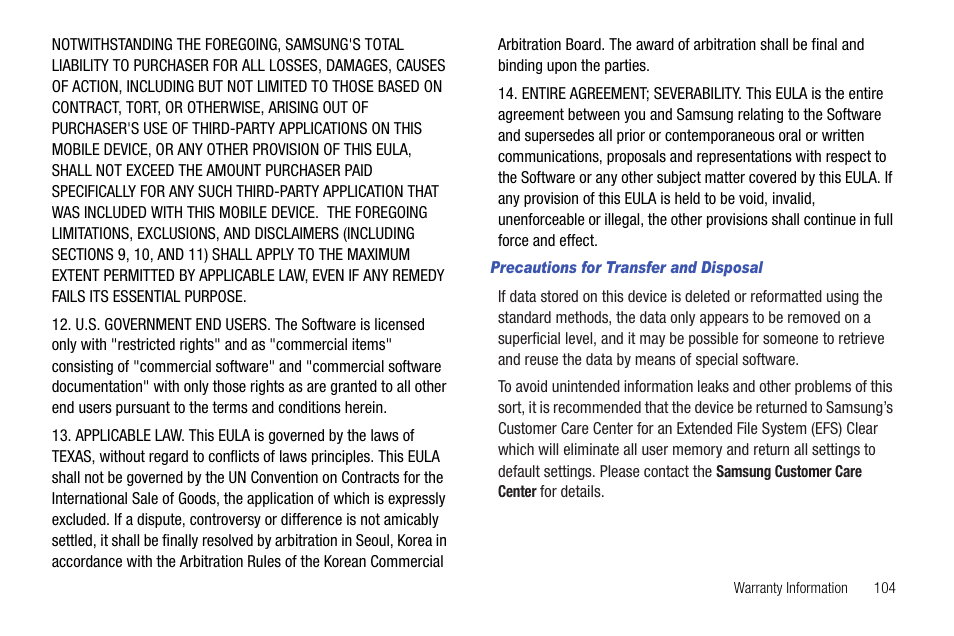 Precautions for transfer and disposal | Samsung DFX-5000 User Manual | Page 107 / 112