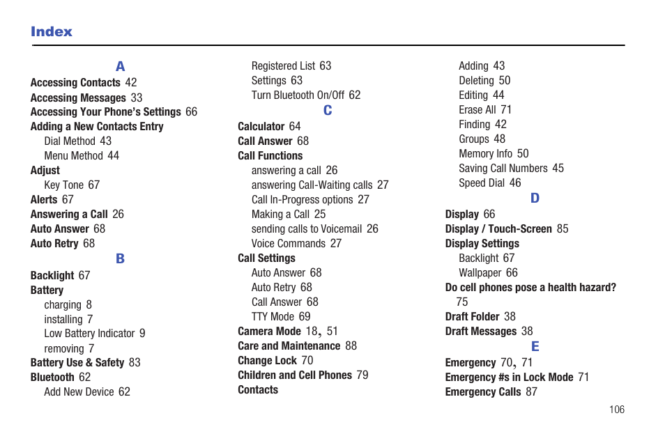 Index | Samsung DFX-5000 User Manual | Page 109 / 112