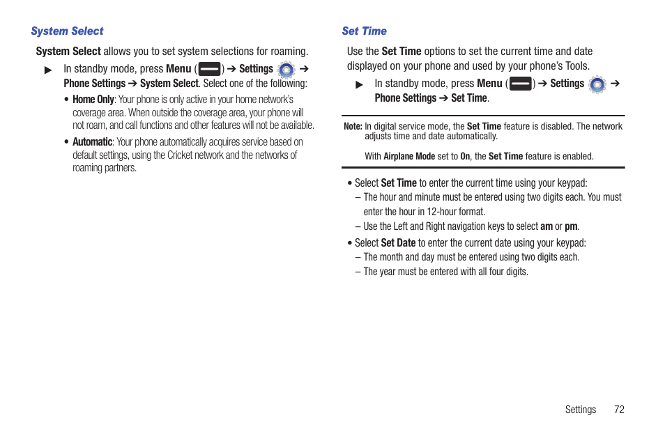 System select, Set time | Samsung DFX-5000 User Manual | Page 75 / 112