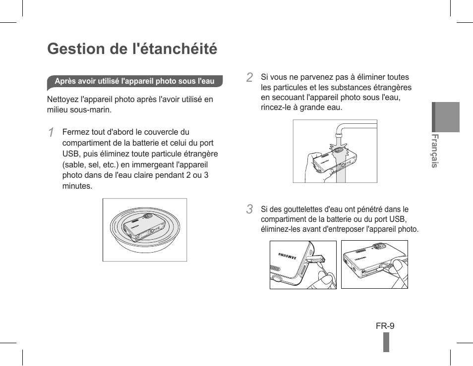 Gestion de l'étanchéité | Samsung AD68-04851A User Manual | Page 37 / 44