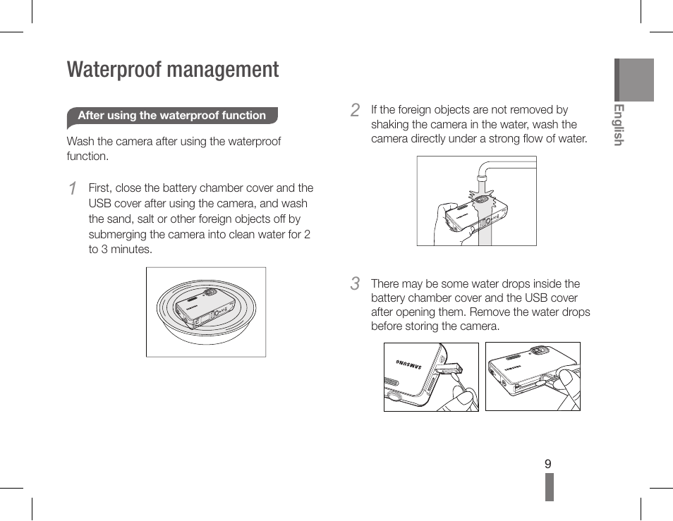 Waterproof management | Samsung AD68-04851A User Manual | Page 9 / 44