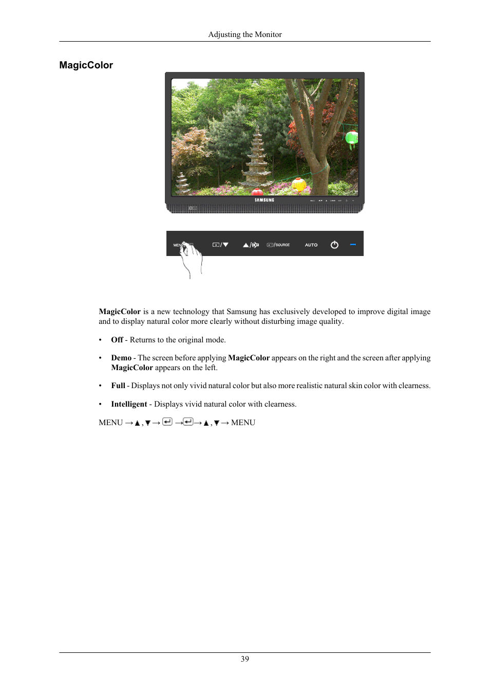 Magiccolor | Samsung 2043WM User Manual | Page 40 / 74