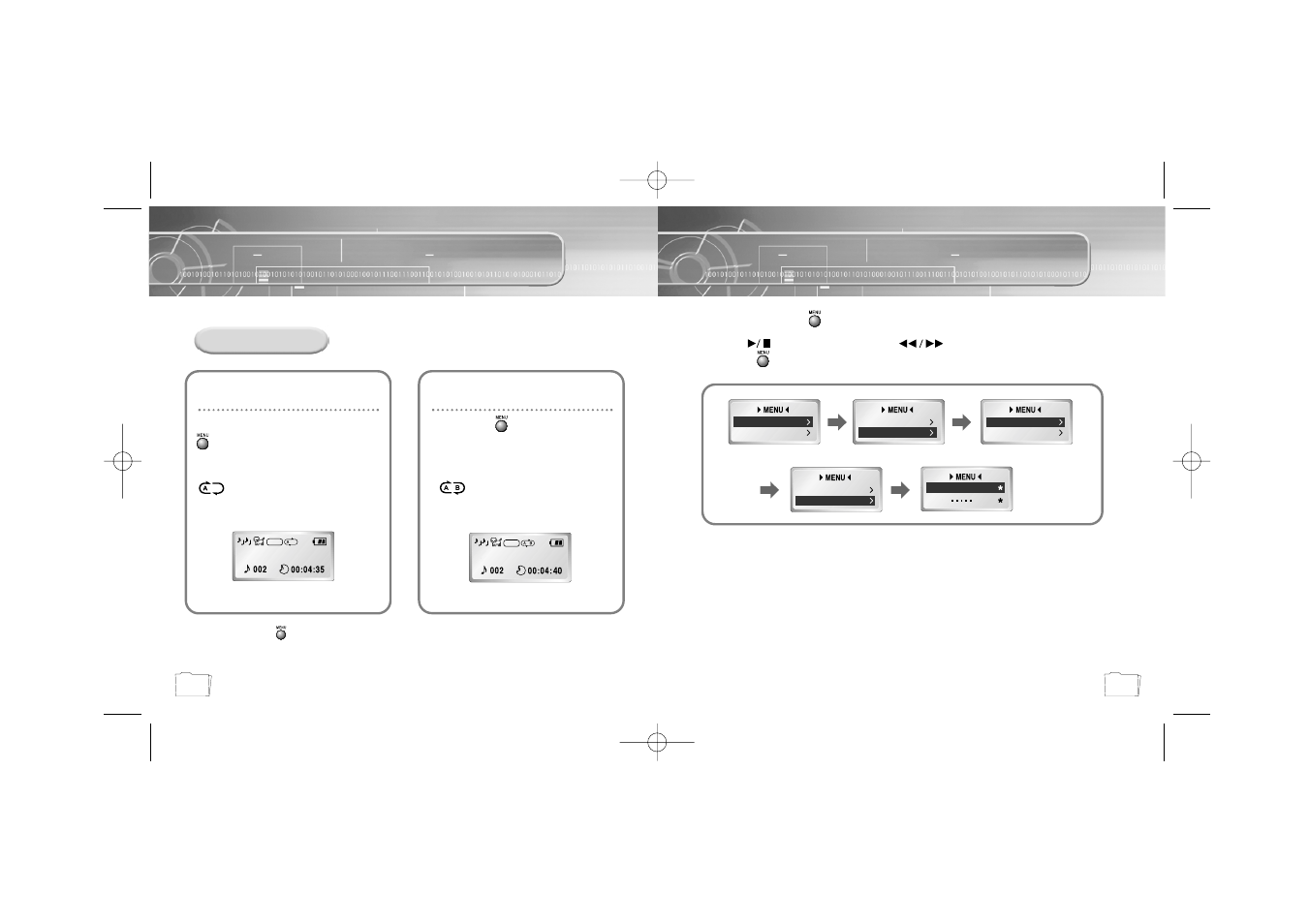 Loop repeating, Loop function, Setting up menu | Starting point, Ending point | Samsung YP-N30S User Manual | Page 17 / 28