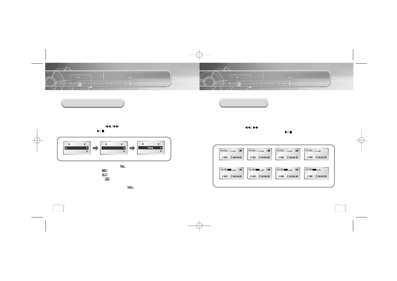 Repeating tracks, Track repeating function, Setting up eq | Eq function | Samsung YP-N30S User Manual | Page 18 / 28