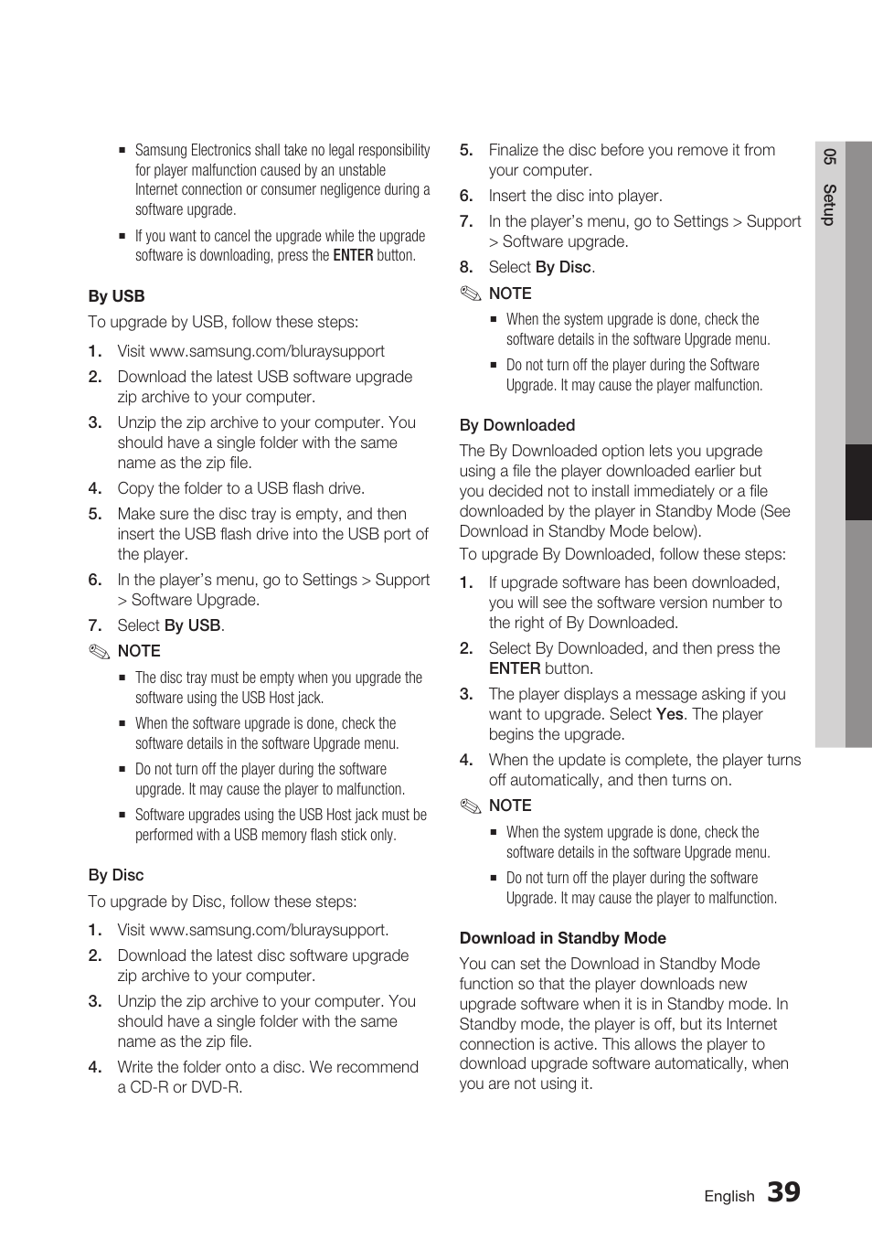 Samsung BD-D5700 User Manual | Page 39 / 70