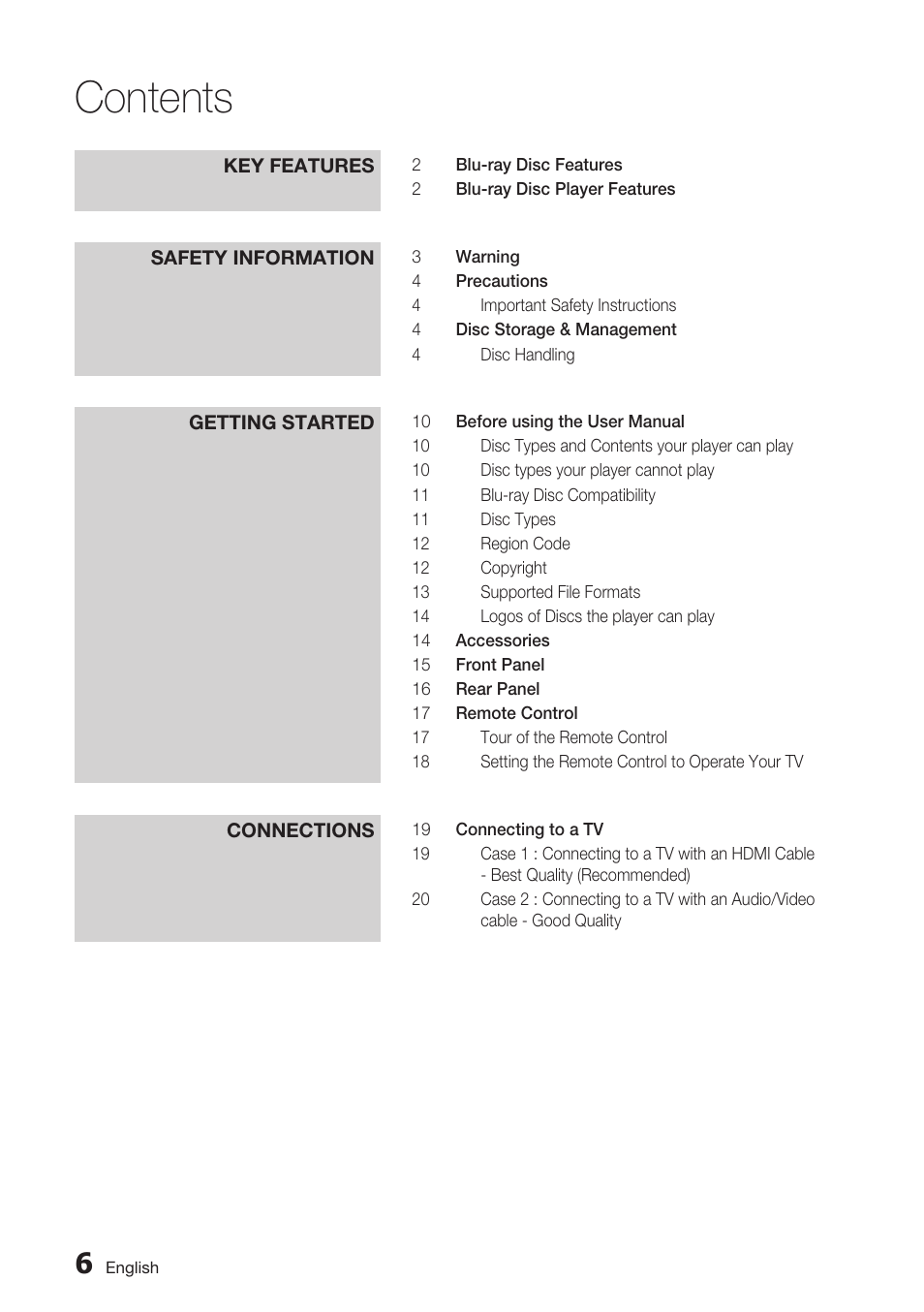 Samsung BD-D5700 User Manual | Page 6 / 70