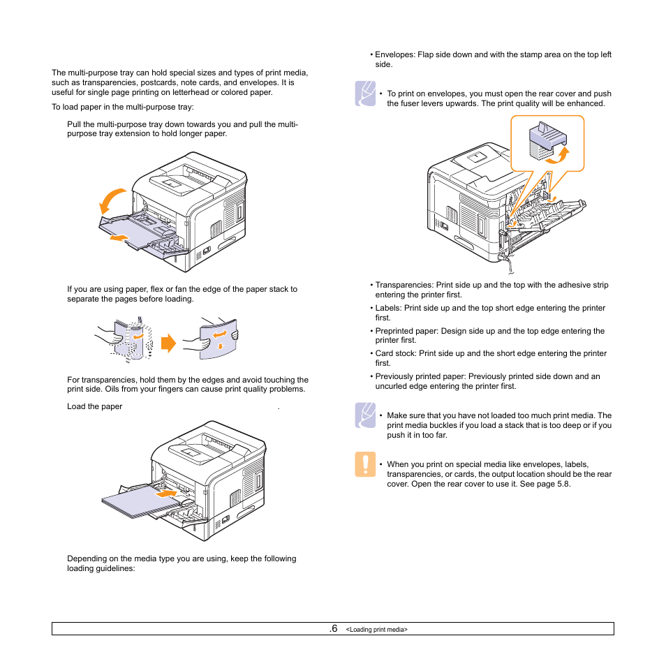 Using the multi-purpose tray | Samsung ML-4050N User Manual | Page 33 / 111