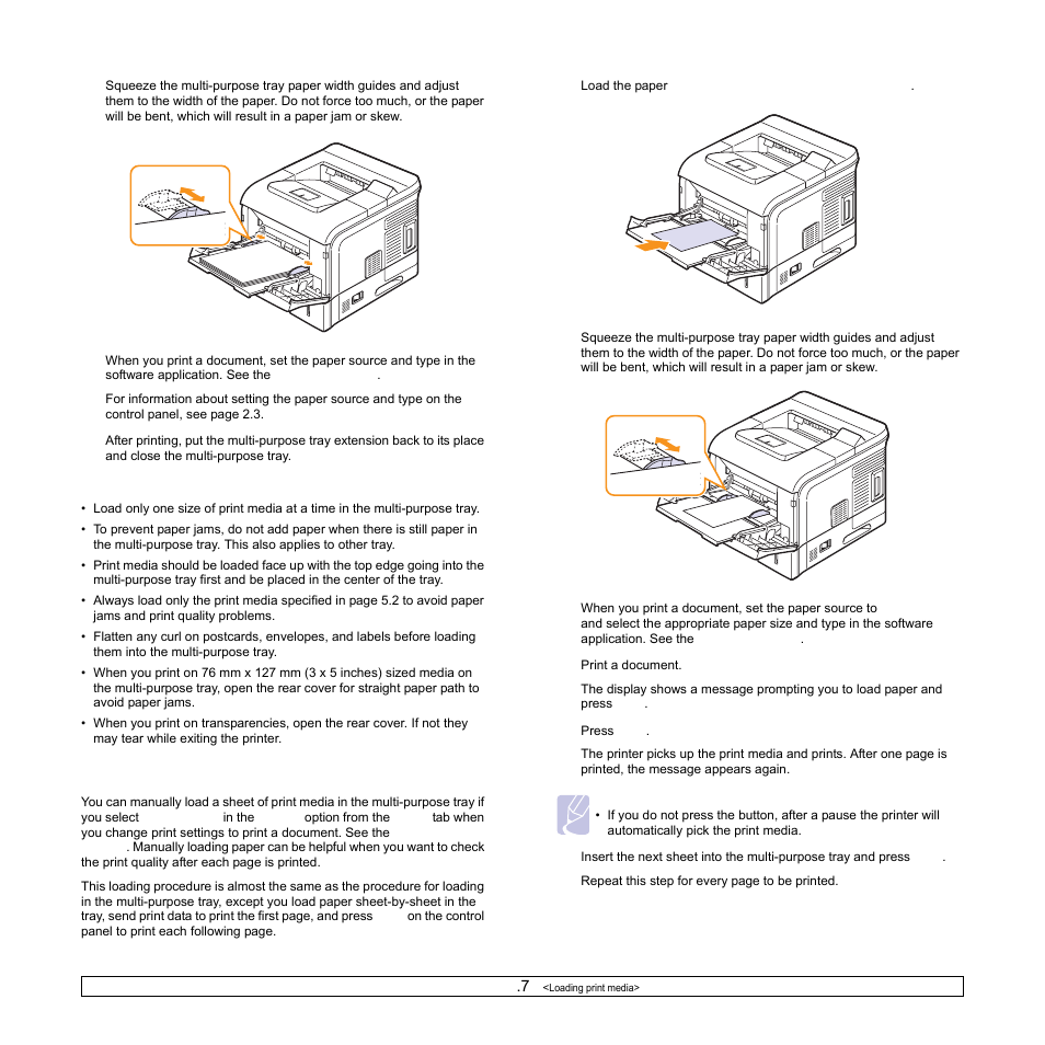 Using manual feed mode | Samsung ML-4050N User Manual | Page 34 / 111