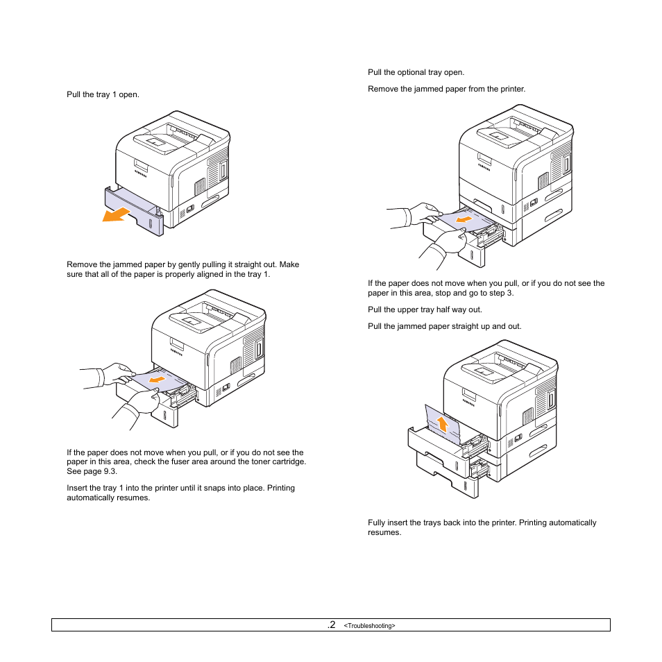 In the paper feed area | Samsung ML-4050N User Manual | Page 46 / 111