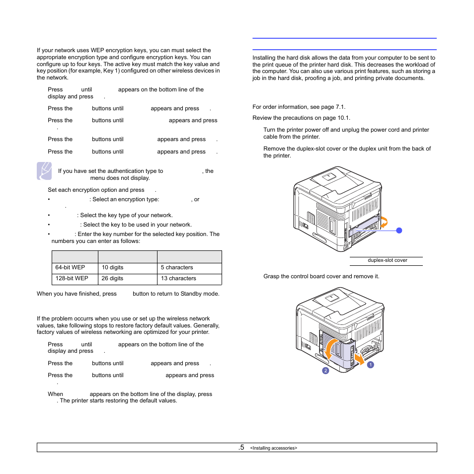 Using the hard disk, Installing the hard disk | Samsung ML-4050N User Manual | Page 63 / 111