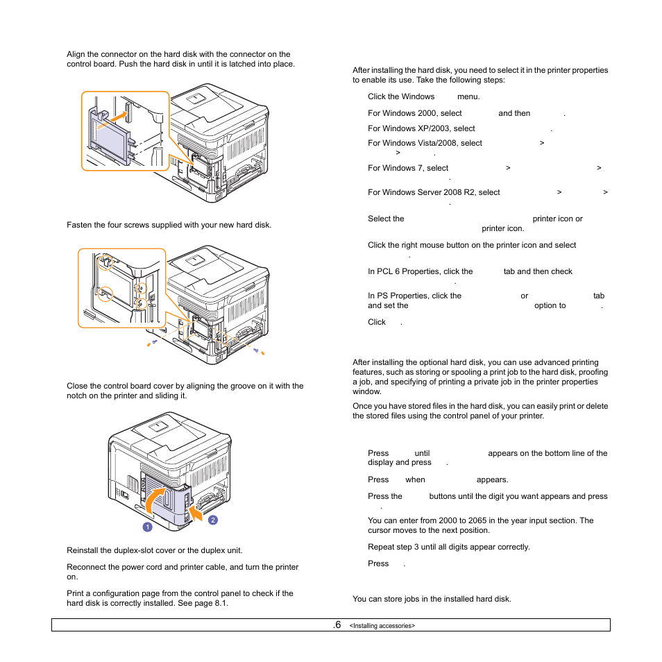 Printing with the optional hard disk | Samsung ML-4050N User Manual | Page 64 / 111