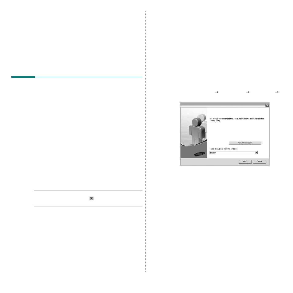 Installing printer software in windows, Installing printer software, Installing software for local printing | Chapter 1 | Samsung ML-4050N User Manual | Page 74 / 111