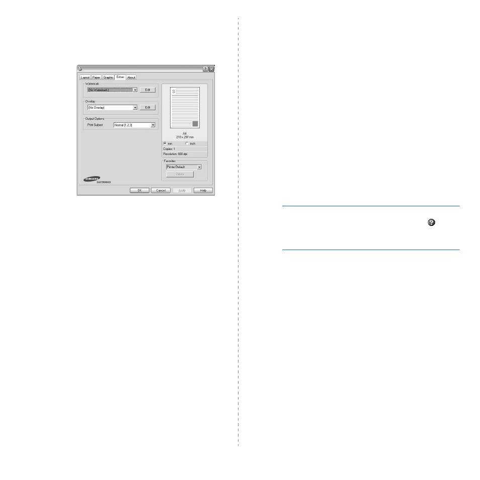 Extras tab | Samsung ML-4050N User Manual | Page 87 / 111