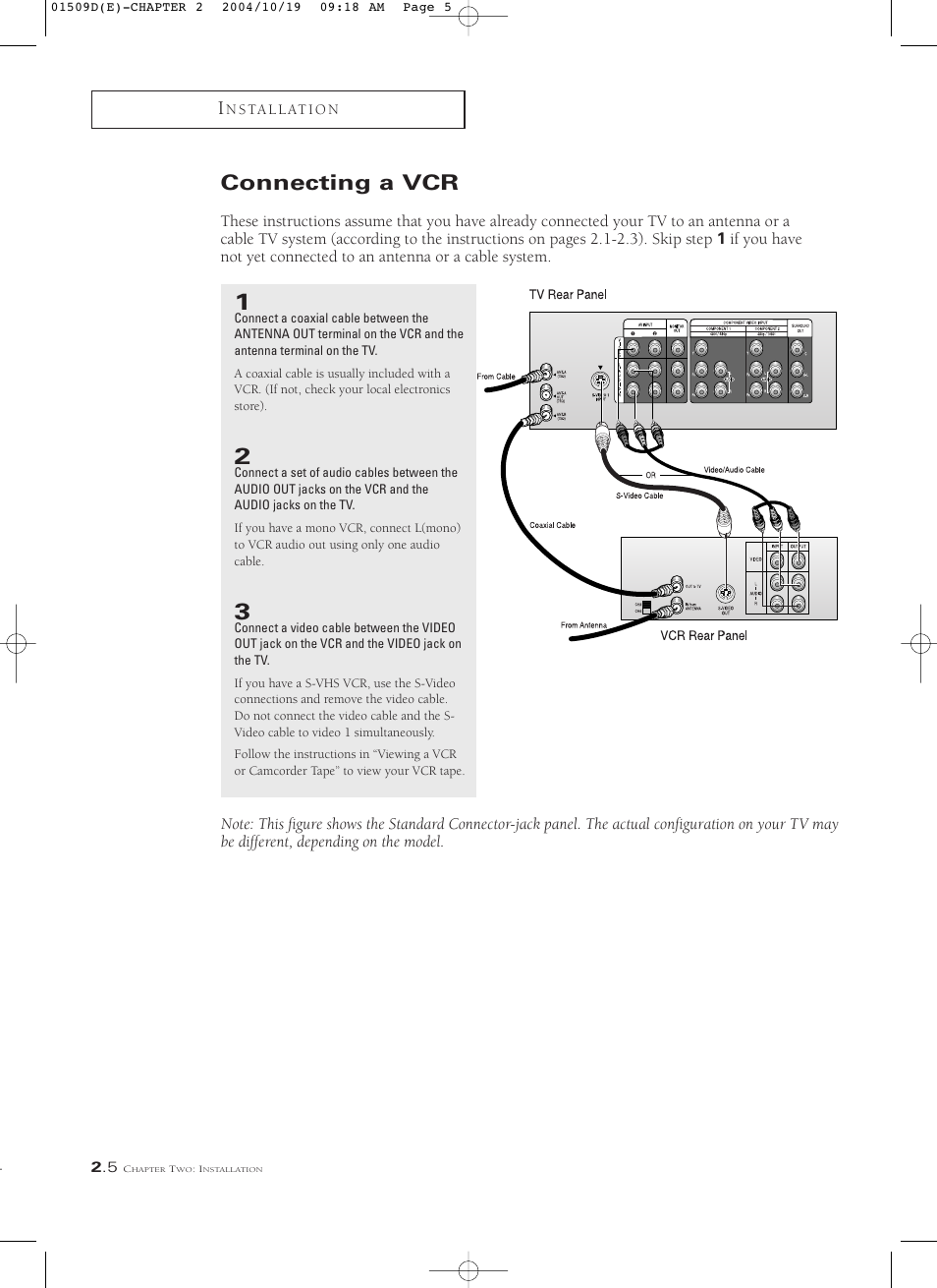 Connecting a vcr | Samsung HCL4715W User Manual | Page 18 / 67