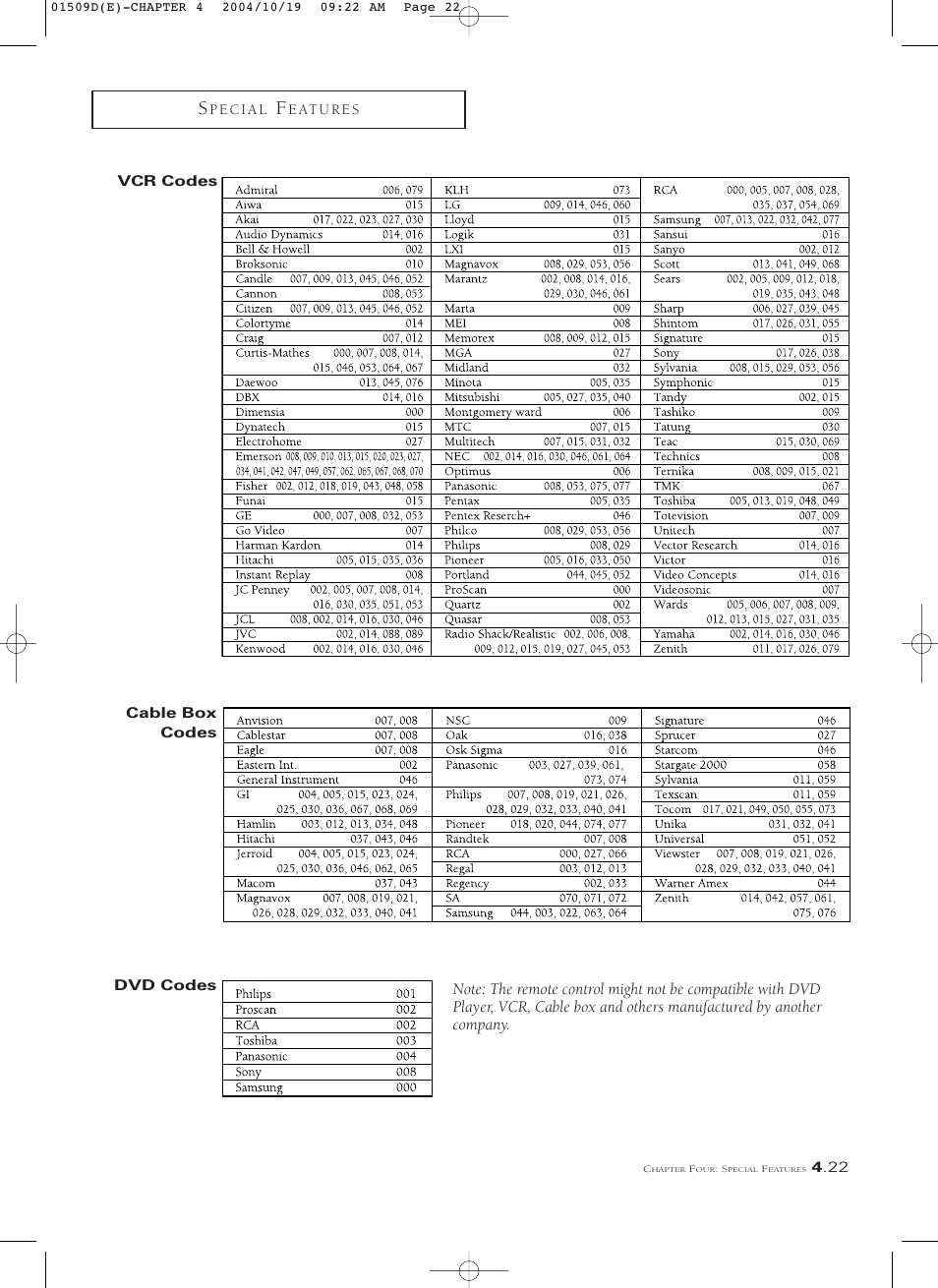 Samsung HCL4715W User Manual | Page 65 / 67