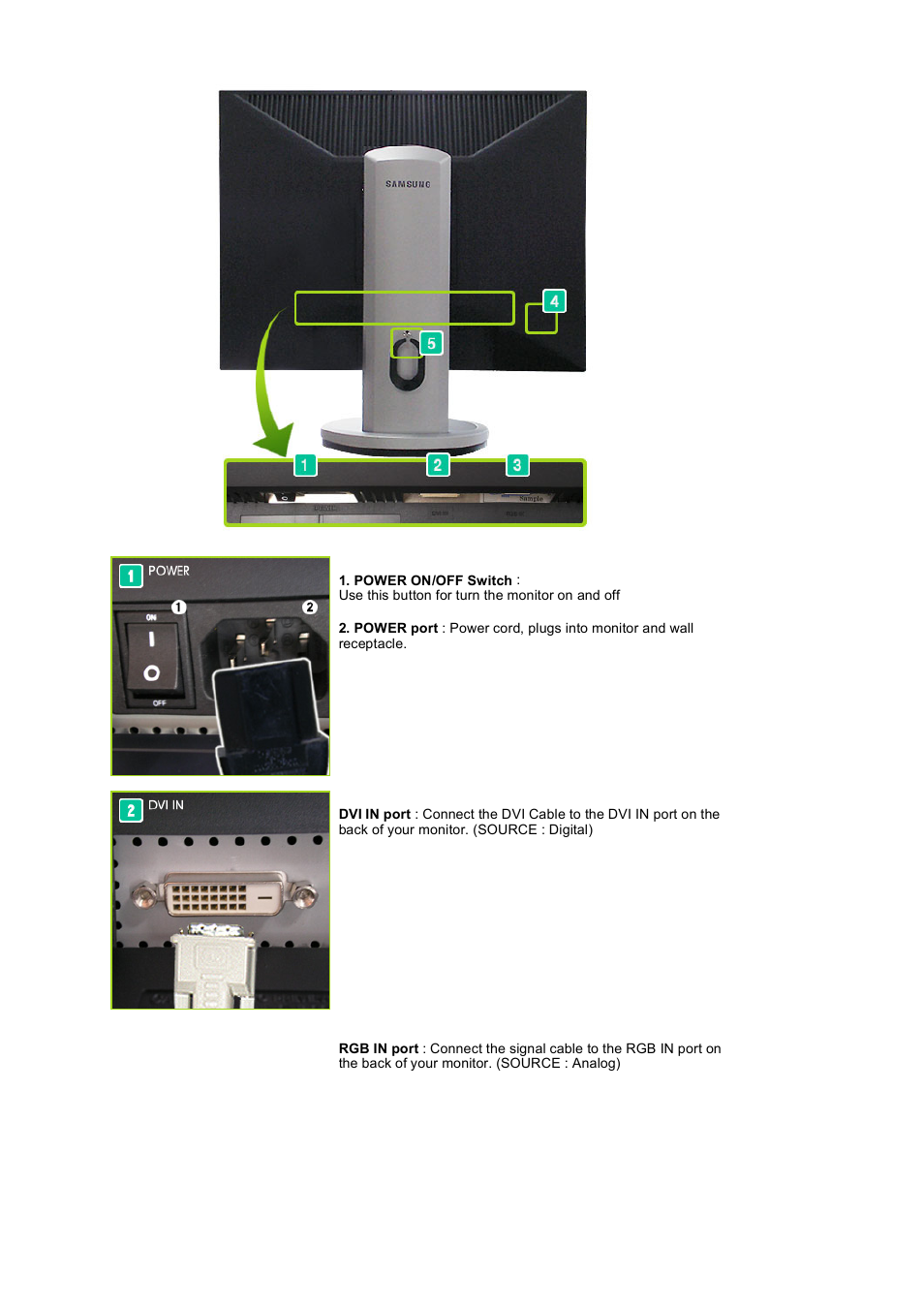 Rear | Samsung 204B User Manual | Page 12 / 76