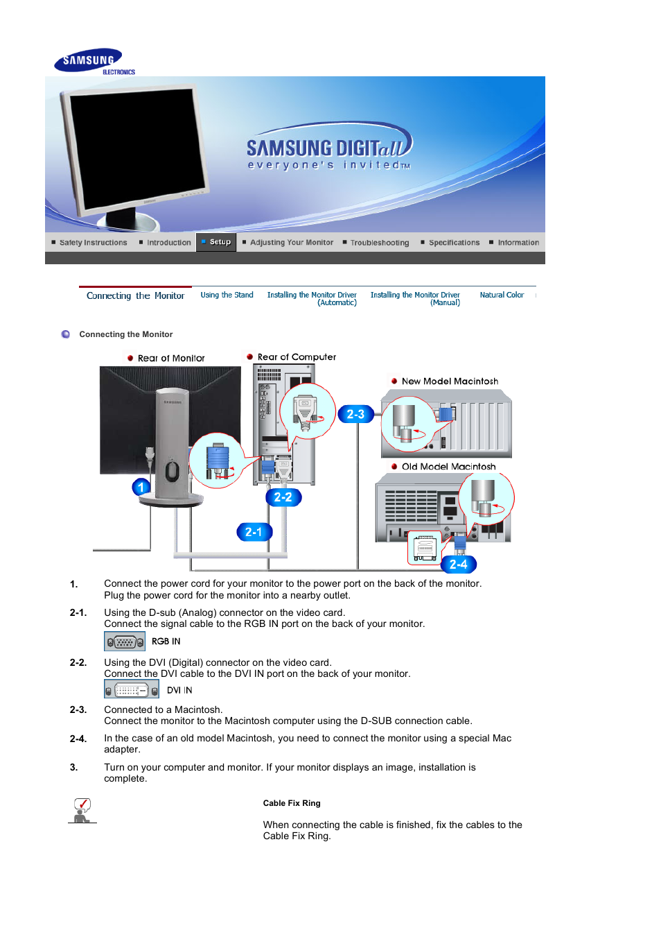 Setup | Samsung 204B User Manual | Page 14 / 76