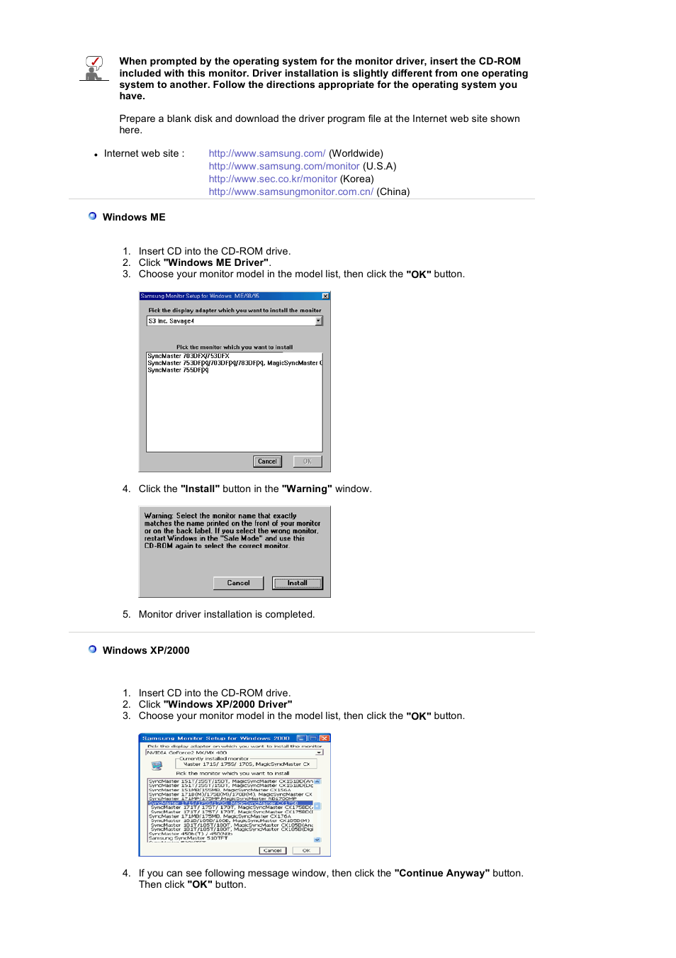 Installing the monitor driver(automatic) | Samsung 204B User Manual | Page 17 / 76