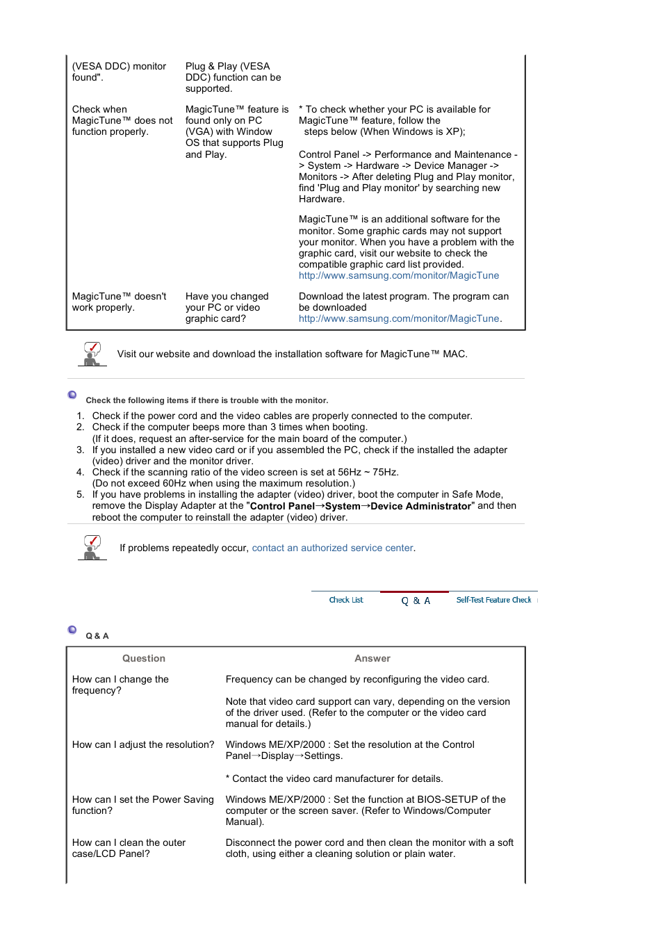 Q & a | Samsung 204B User Manual | Page 63 / 76