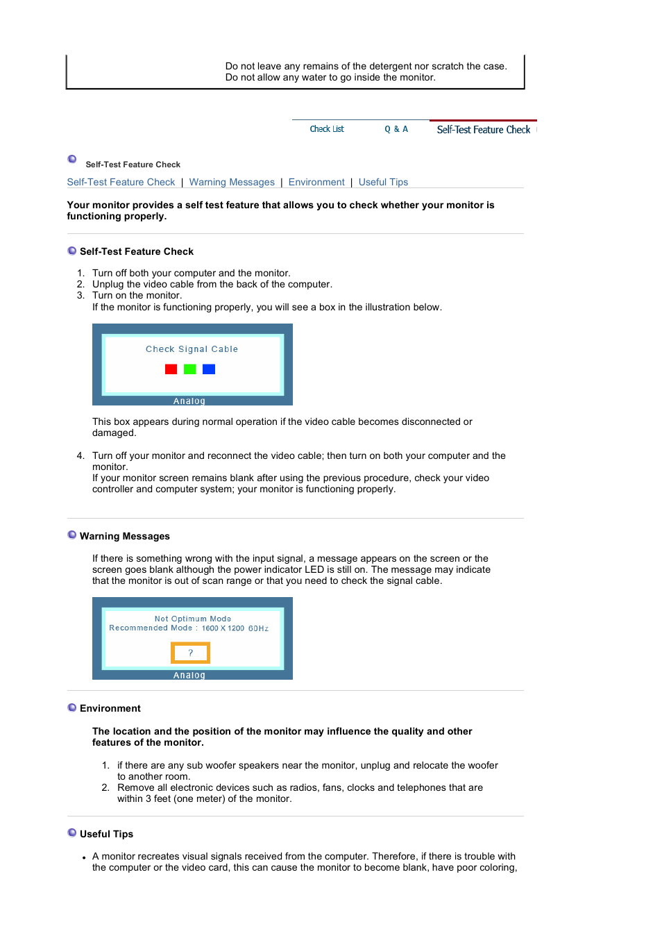 Self-test feature check | Samsung 204B User Manual | Page 64 / 76