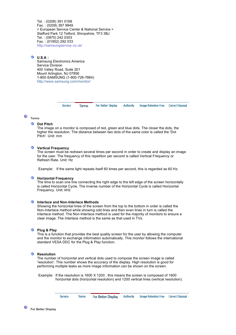 Terms | Samsung 204B User Manual | Page 72 / 76