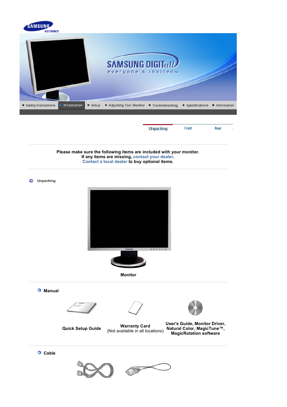 Introduction | Samsung 204B User Manual | Page 9 / 76