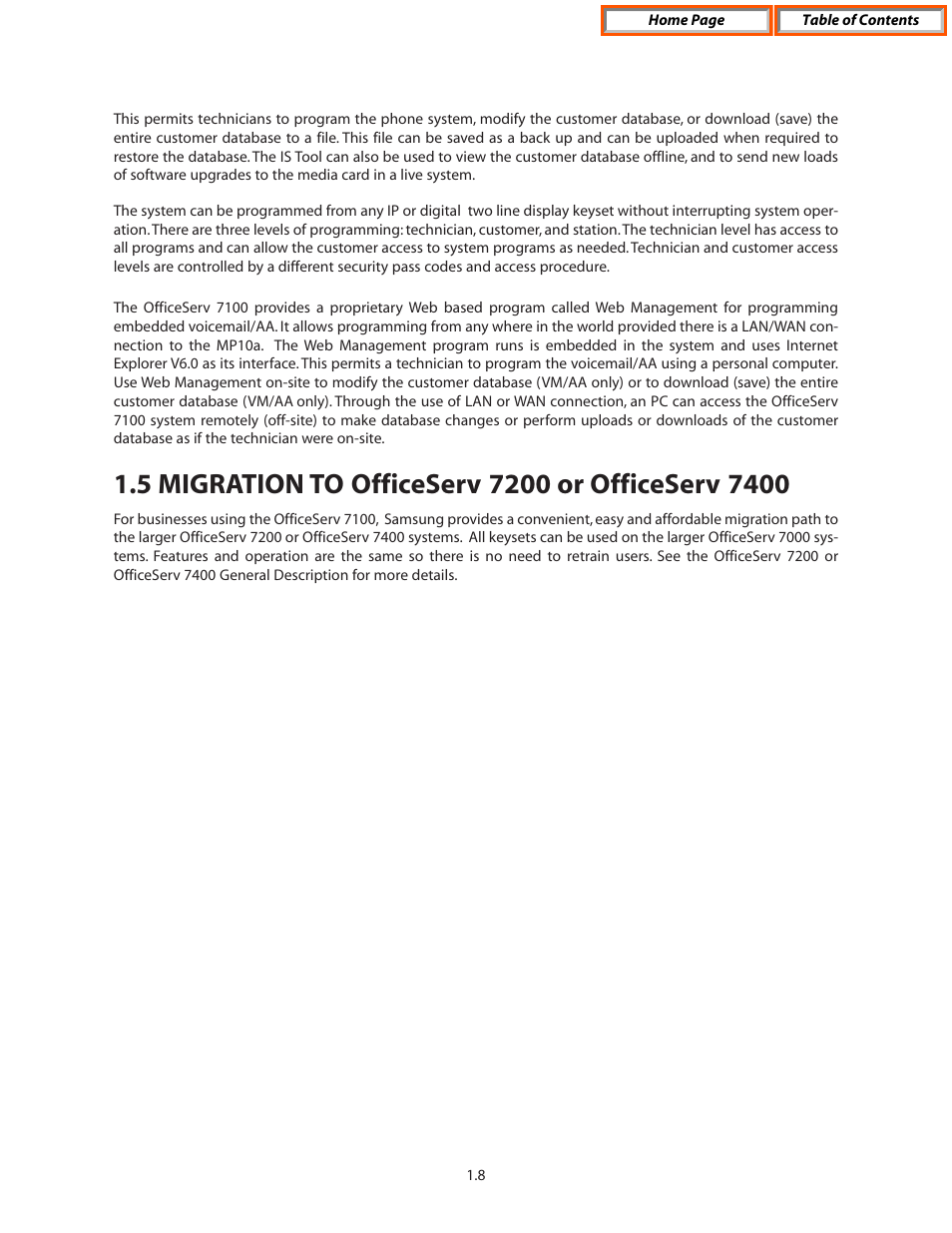 5 migration to officeserv 7200 or officeserv 7400, Migration to officeserv 7200 or officeserv 7400 | Samsung OFFICESERV 7100 User Manual | Page 12 / 97