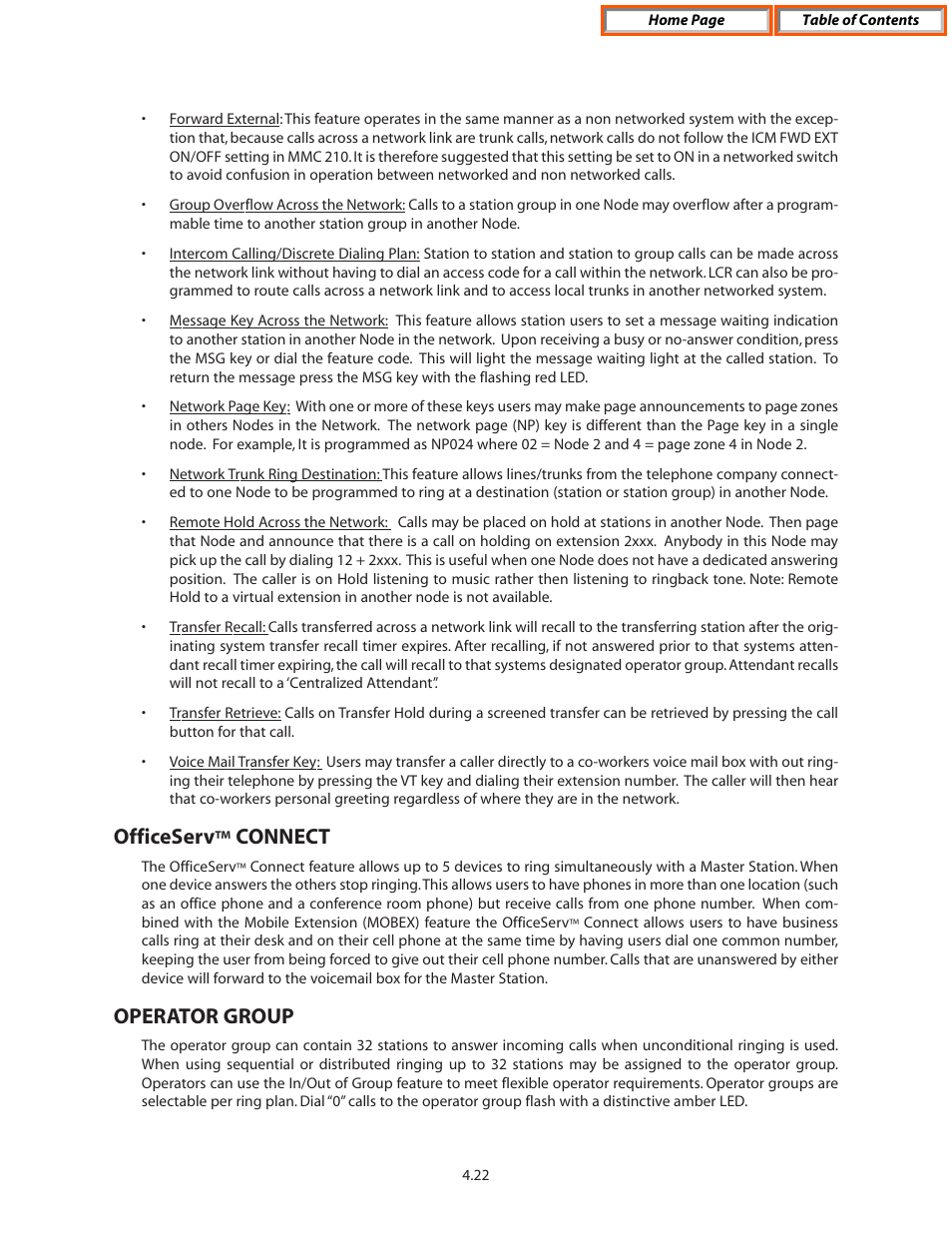 Officeserv connect, Operator group, Officeserv™ connect | Officeserv, Connect | Samsung OFFICESERV 7100 User Manual | Page 52 / 97