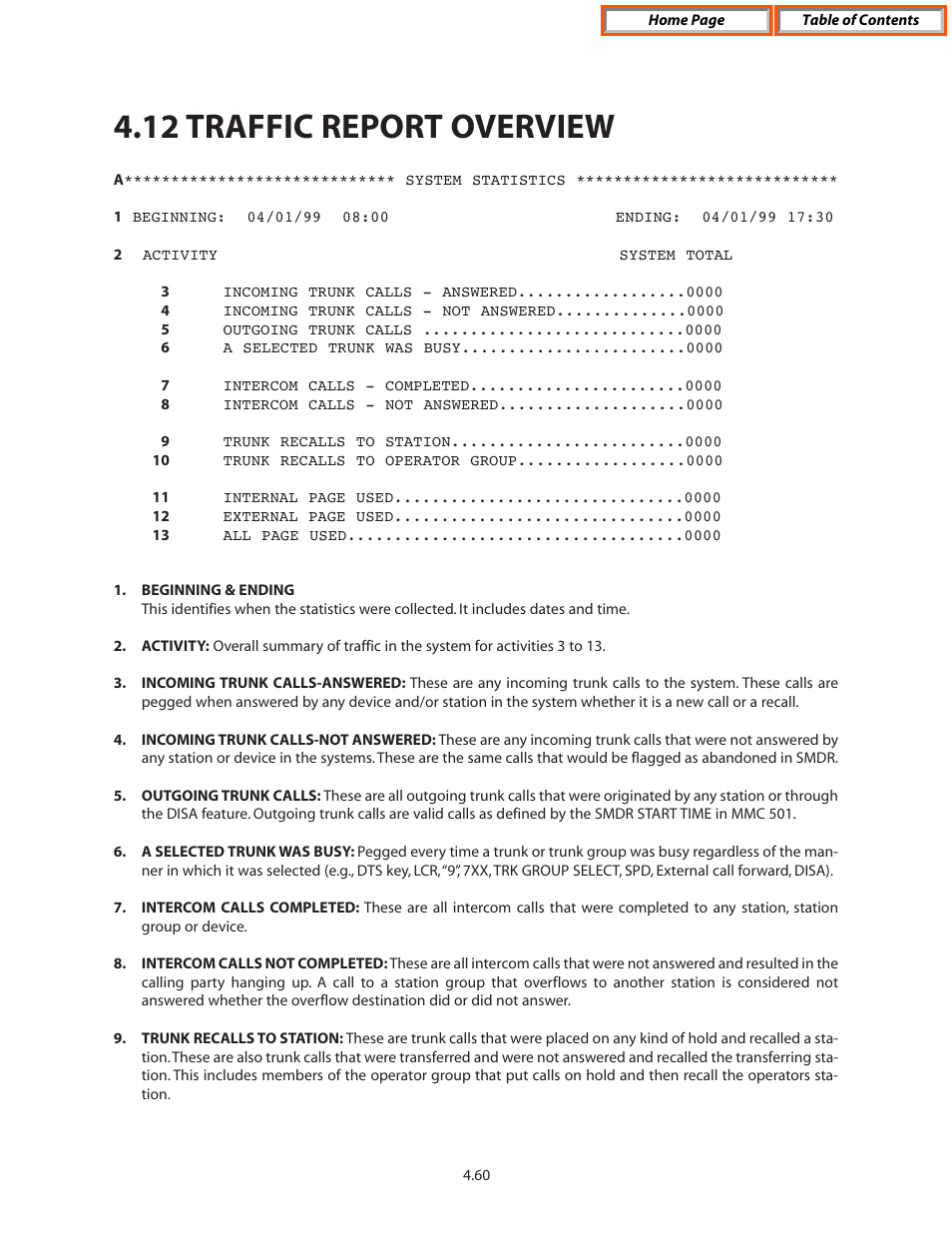 12 traffic report overview, Traffic report overview | Samsung OFFICESERV 7100 User Manual | Page 90 / 97