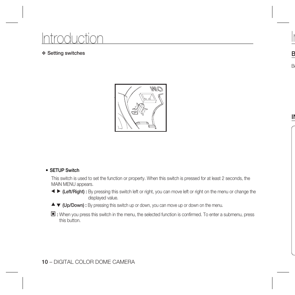 Introduction | Samsung SCC-B5335 User Manual | Page 10 / 34