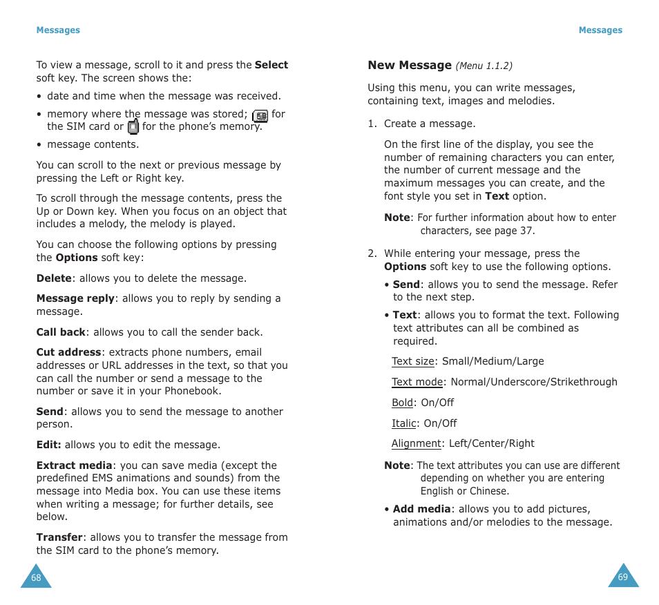 Samsung SGH-X100A User Manual | Page 36 / 87