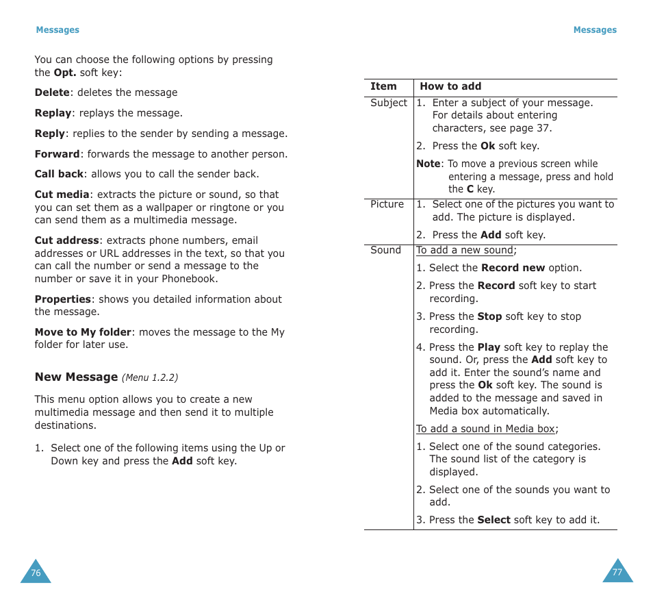 Samsung SGH-X100A User Manual | Page 40 / 87