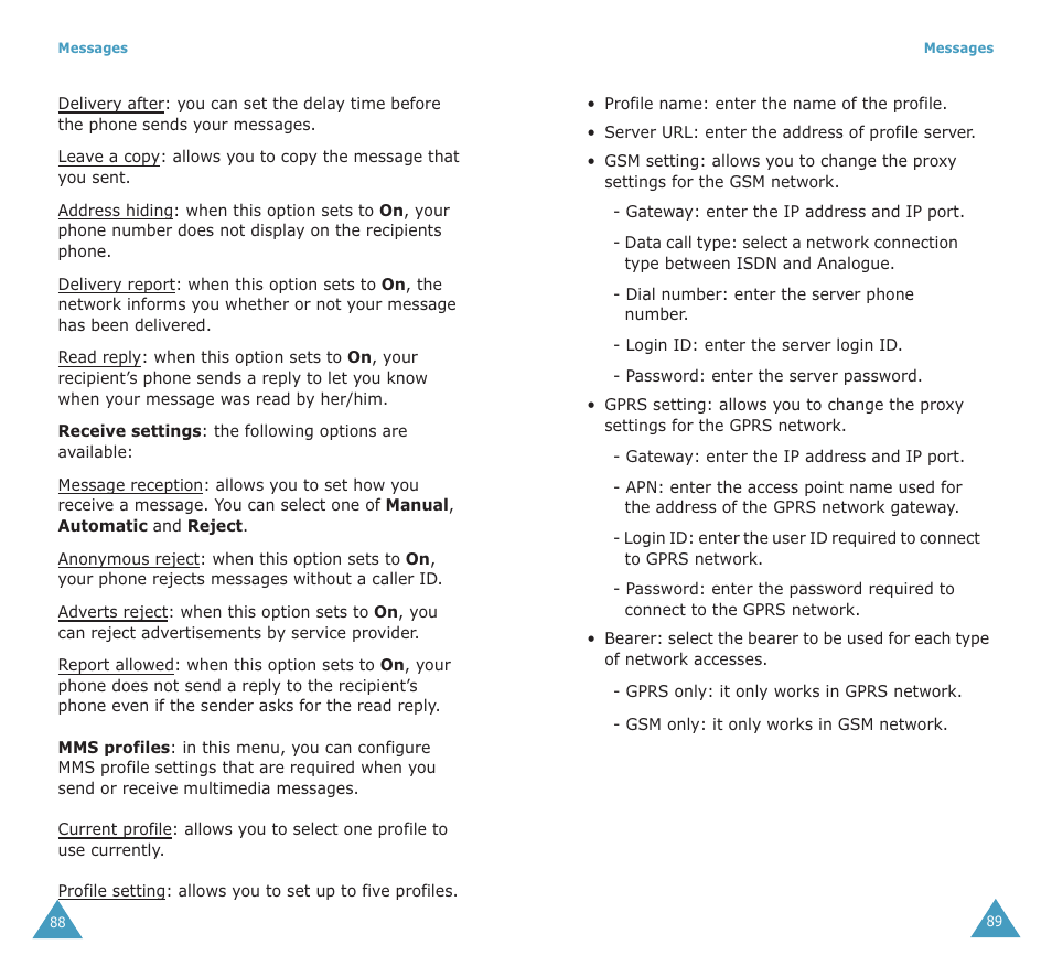 Samsung SGH-X100A User Manual | Page 46 / 87