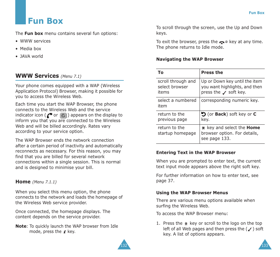 Fun box | Samsung SGH-X100A User Manual | Page 68 / 87