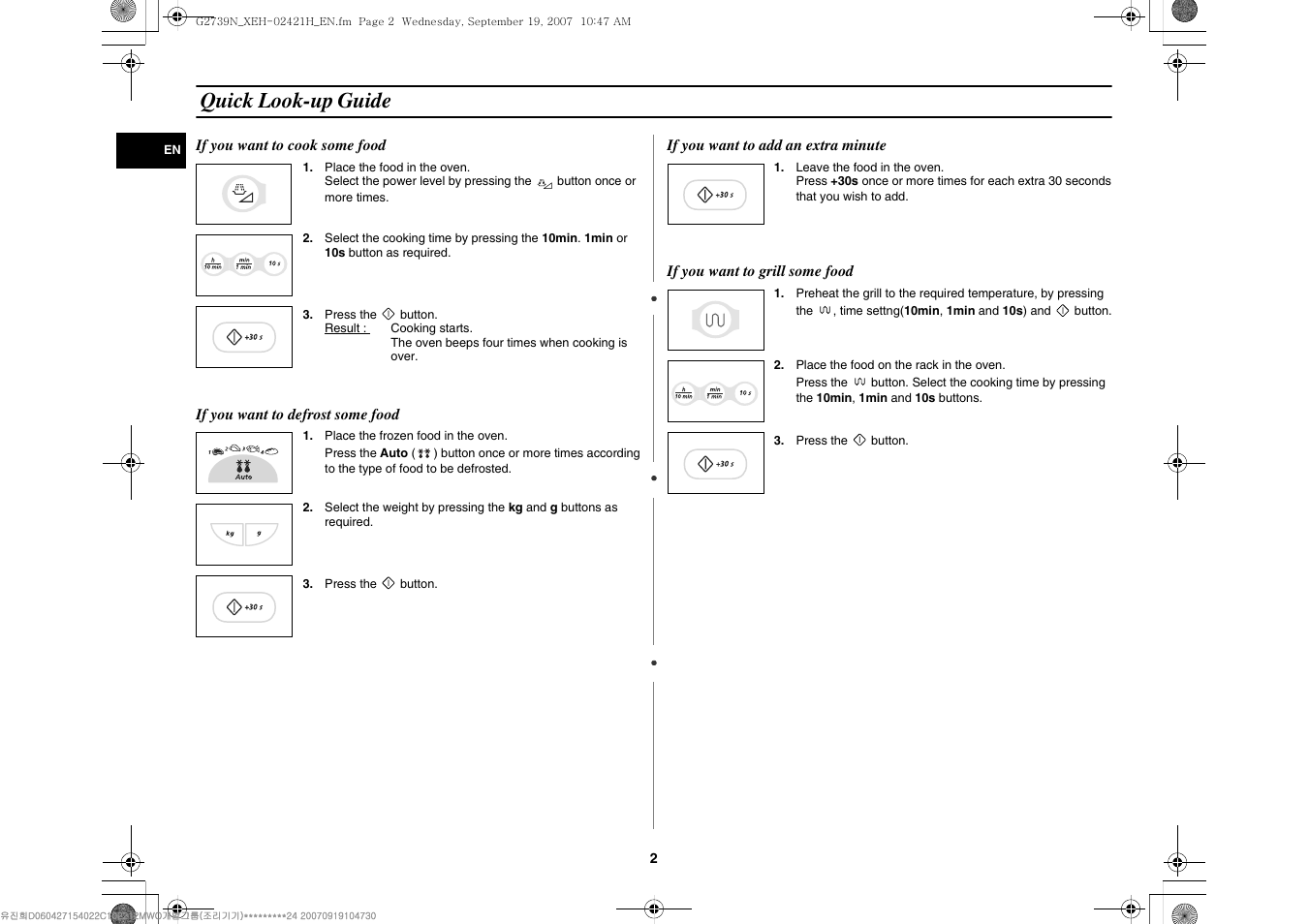 Quick look-up guide | Samsung G2739N User Manual | Page 2 / 24