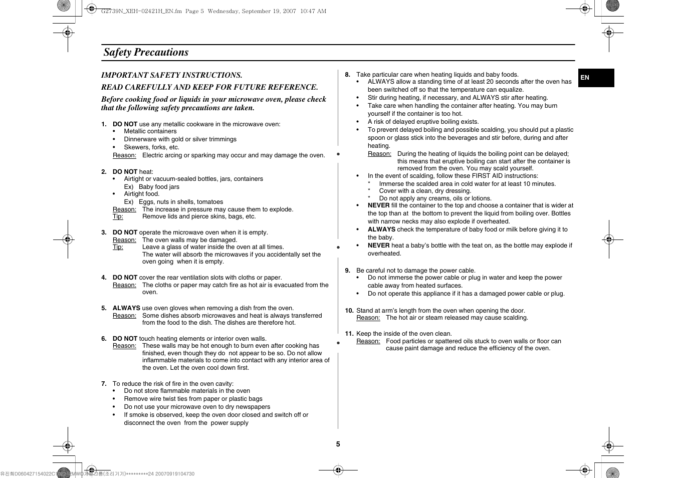 Safety precautions | Samsung G2739N User Manual | Page 5 / 24