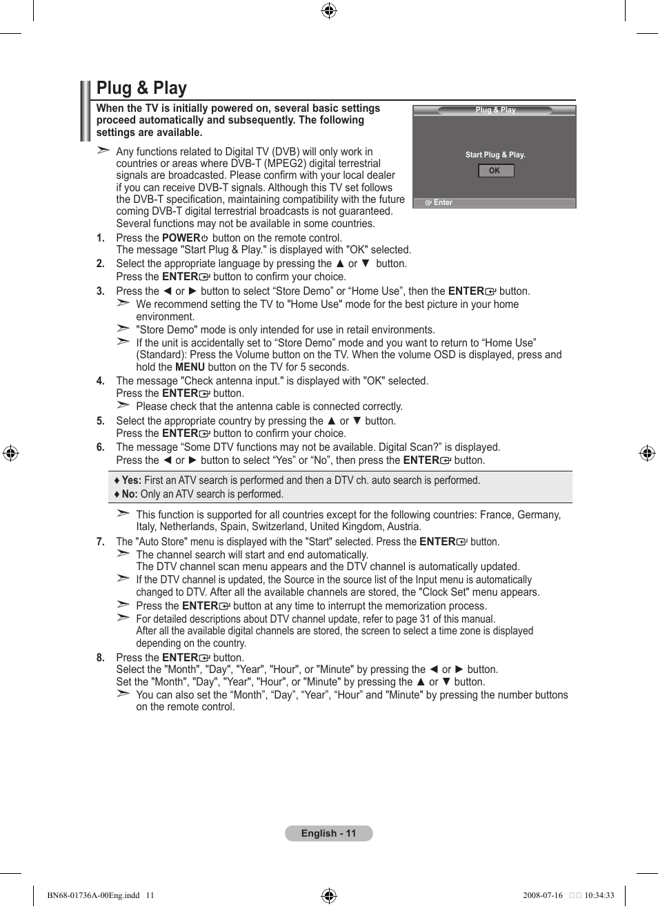 Plug & play | Samsung BN68-01736A-00 User Manual | Page 13 / 69