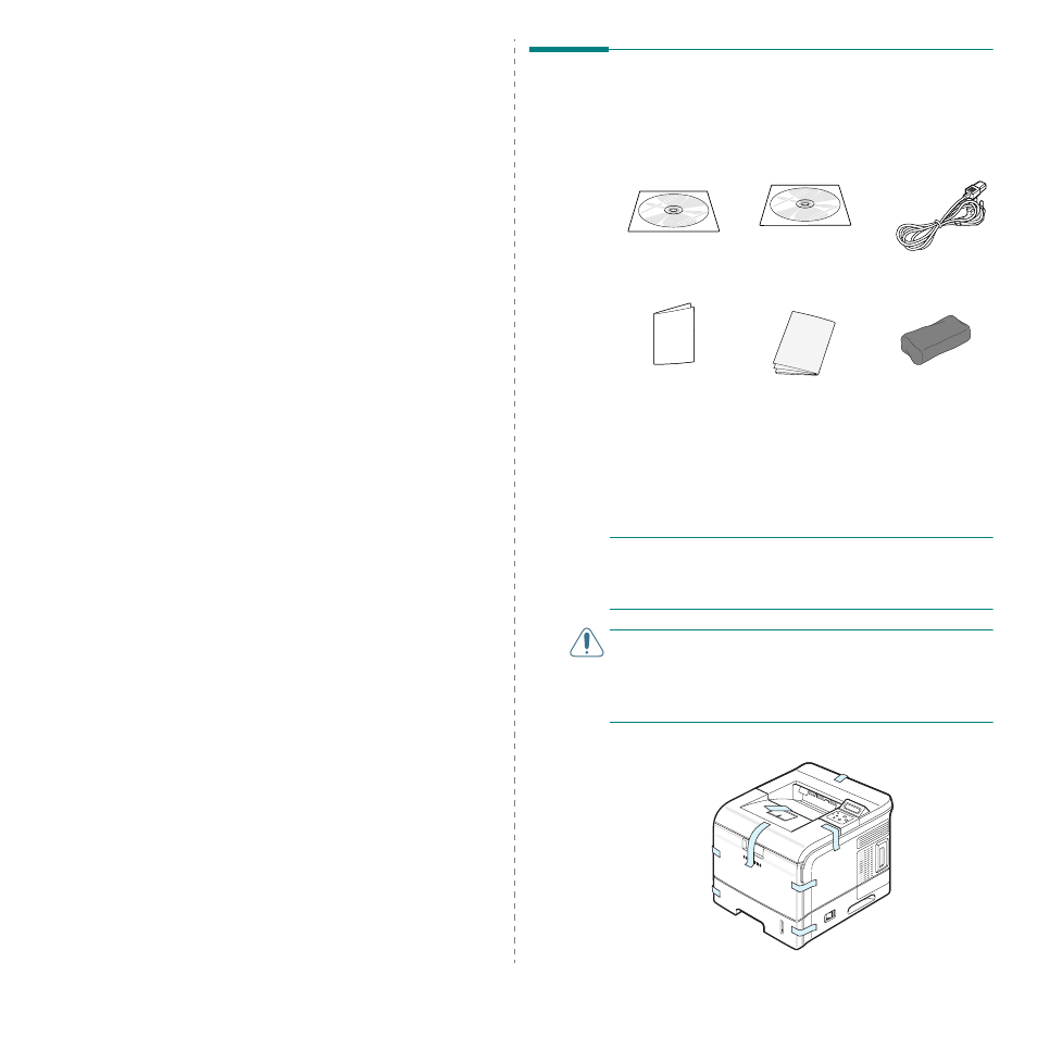 2 setting up your printer, Unpacking, Setting up your printer | Samsung ML-3560 Series User Manual | Page 14 / 124