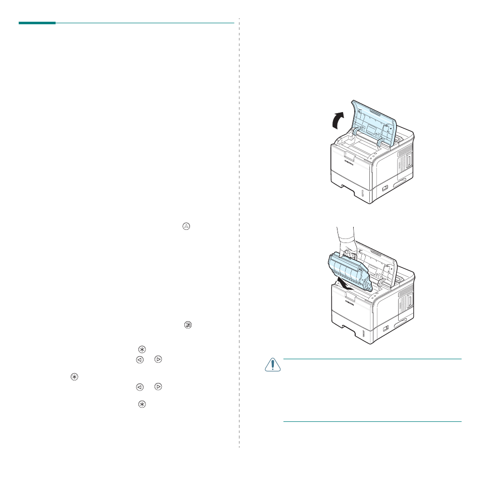 Maintaining the toner cartridge, Checking the toner remains, Redistributing toner | Checking the toner remains redistributing toner | Samsung ML-3560 Series User Manual | Page 43 / 124