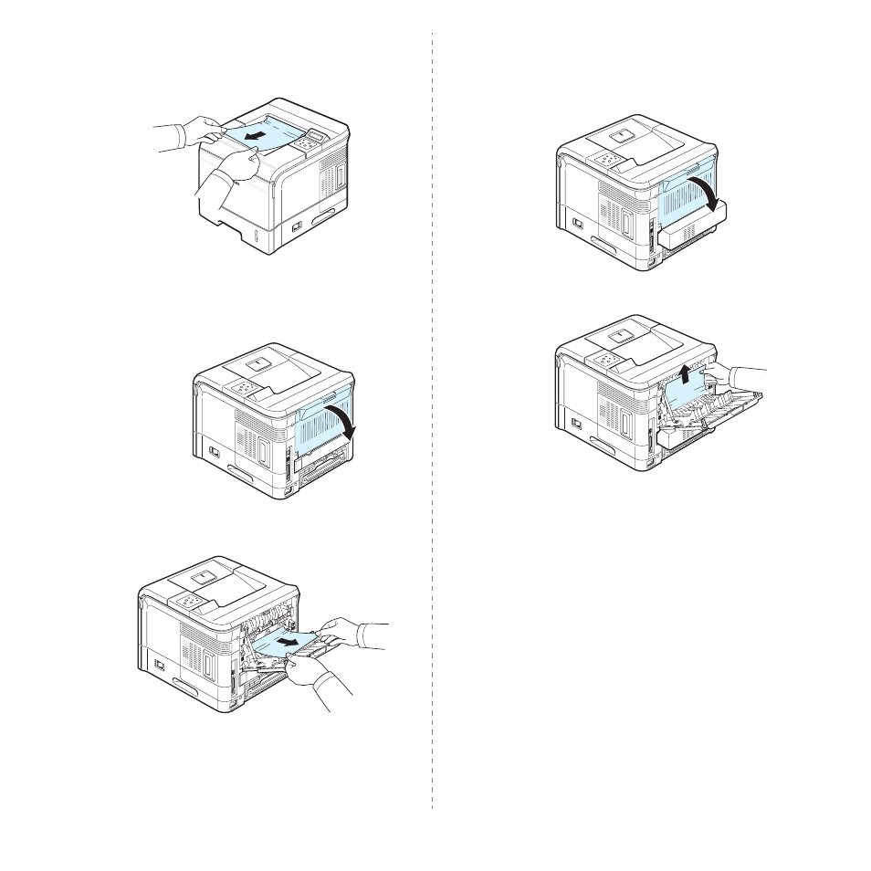 In the paper exit area (paper jam 2), In the duplex area (duplex jam 1,2) | Samsung ML-3560 Series User Manual | Page 54 / 124