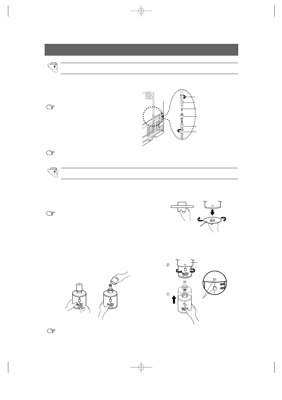 Installation of the water dispenser line, Install the water filter, Connect the water tube to the refrigerator | Samsung HomePAD RH2777AT User Manual | Page 28 / 61