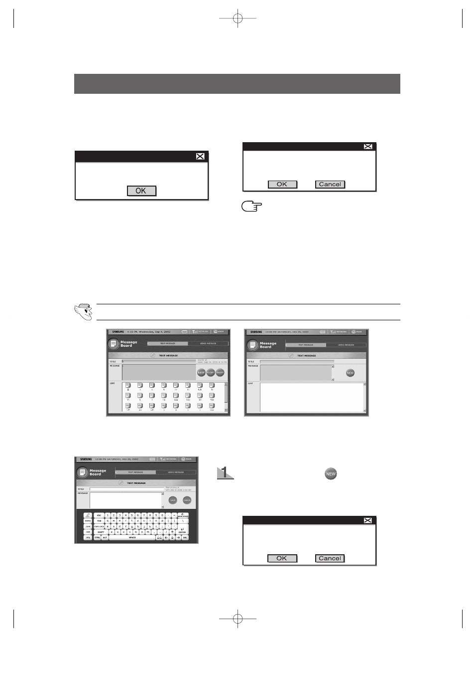User interface, Message border (text message) | Samsung HomePAD RH2777AT User Manual | Page 35 / 61