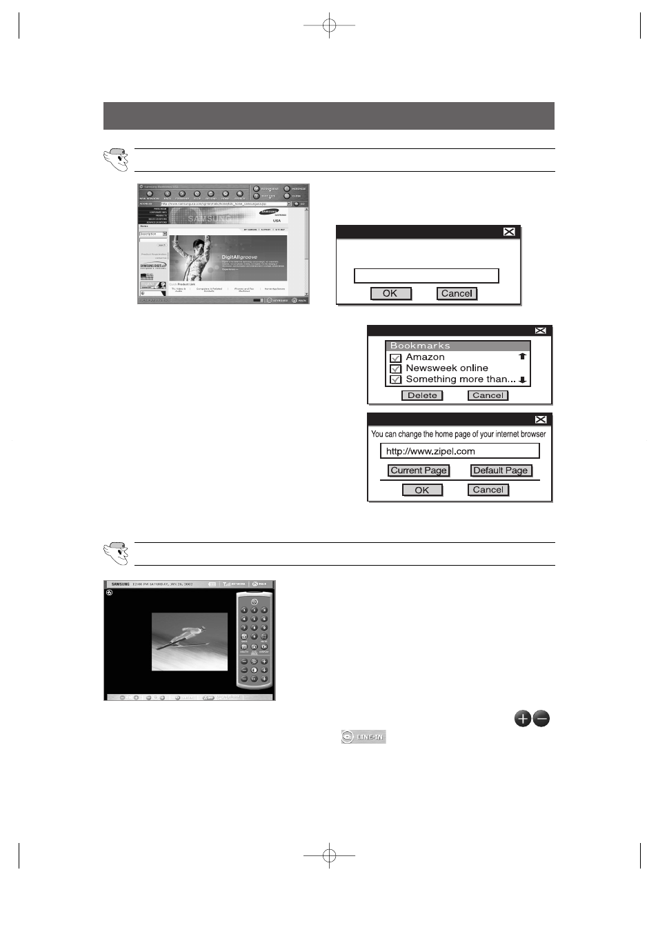 User interface, Internet access (2) | Samsung HomePAD RH2777AT User Manual | Page 42 / 61
