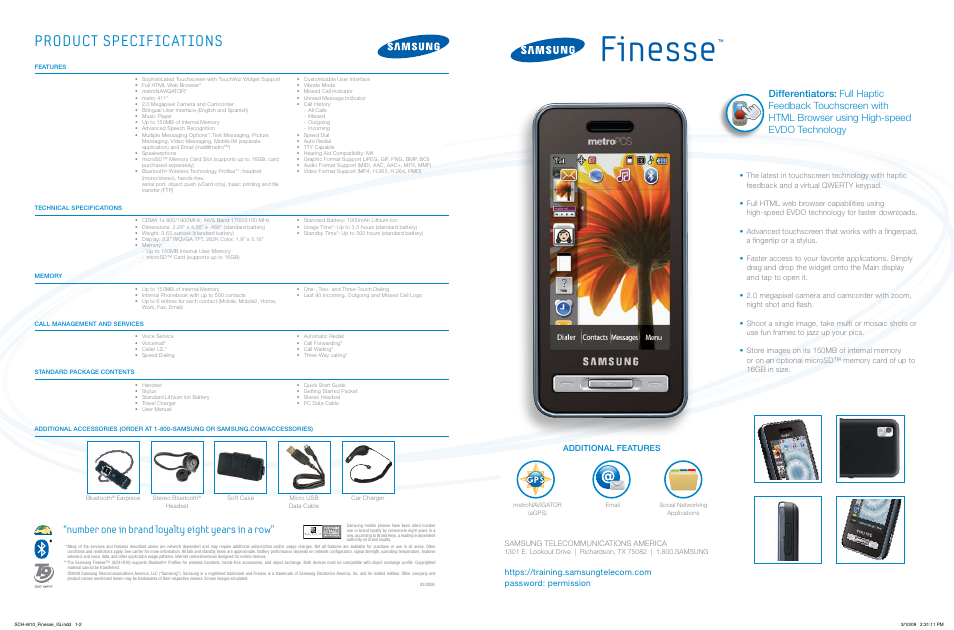 Samsung Finesse SCH r810 User Manual | 2 pages