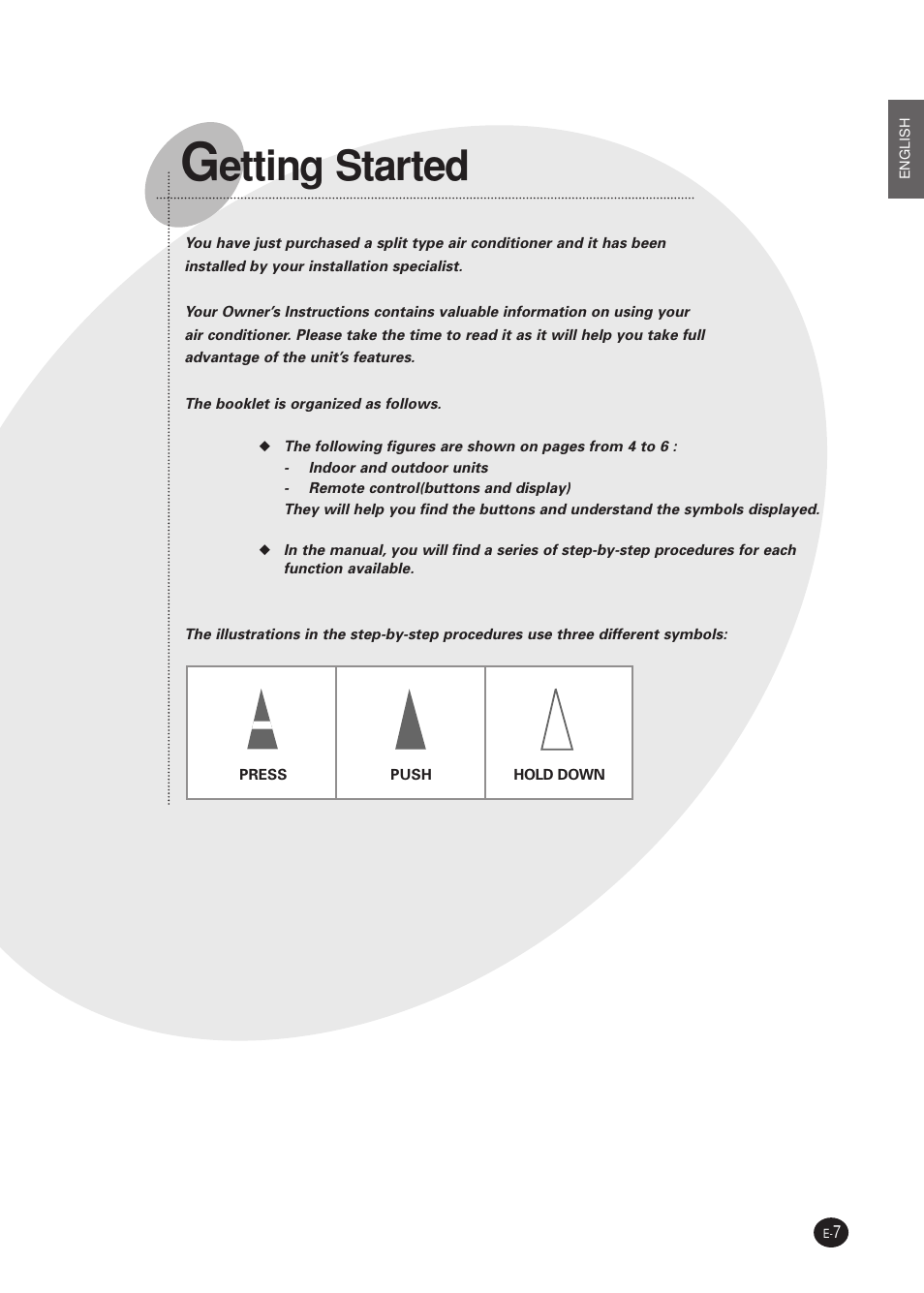 Etting started | Samsung AQ09A5(6)MAF User Manual | Page 7 / 28