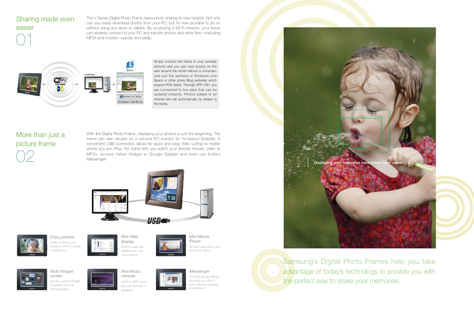 Sharing made even easier, More than just a picture frame | Samsung SPF-85V/86V/105V User Manual | Page 3 / 6