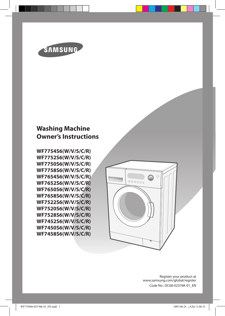 Samsung WF7758S6 User Manual | 24 pages