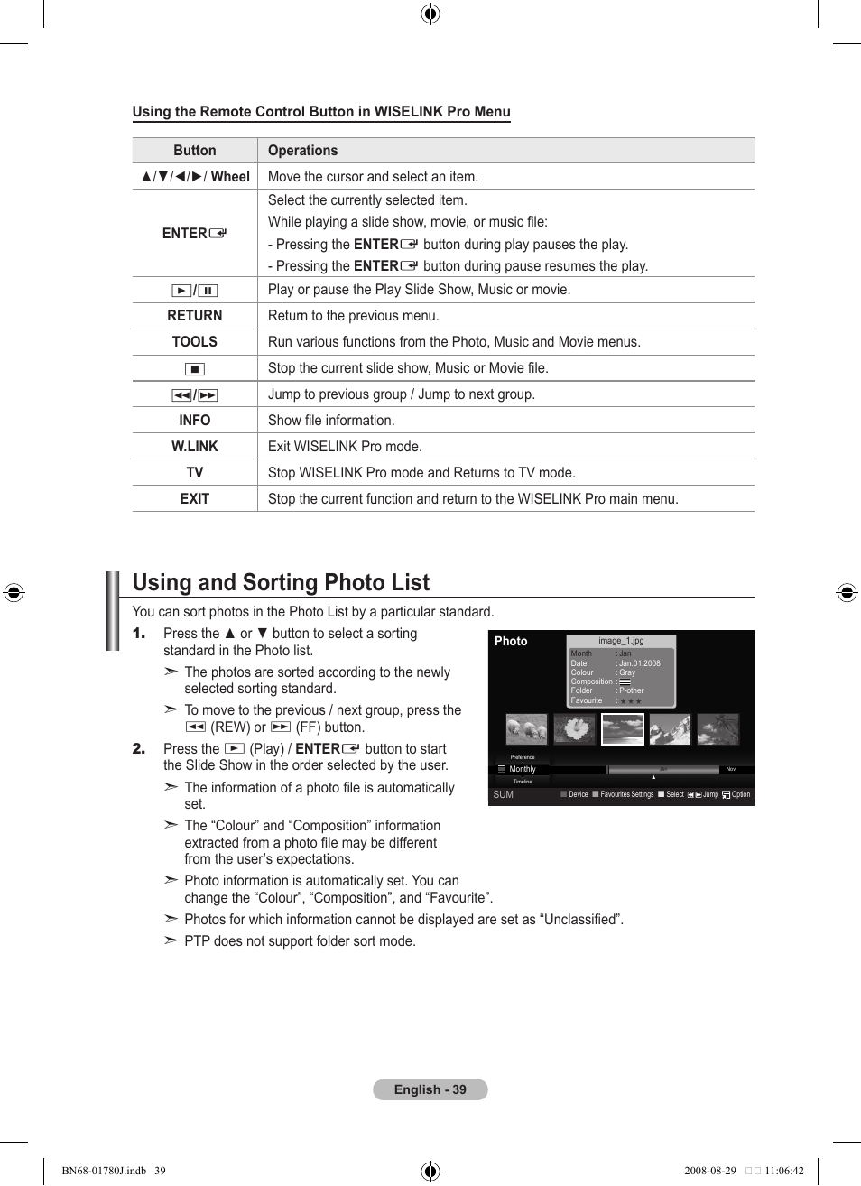 Using and sorting photo list | Samsung BN68-01780J-00 User Manual | Page 41 / 79